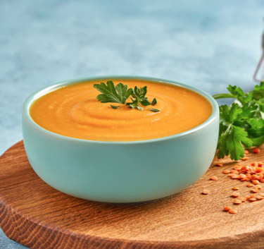 Velouté lentilles corail, coco Magimix.